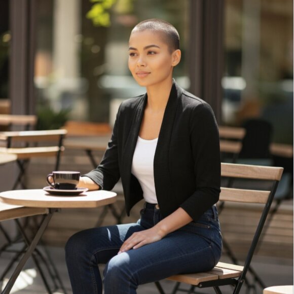 Calvin Klein Sweaters - Calvin Klein Black Shrug Size L EUC